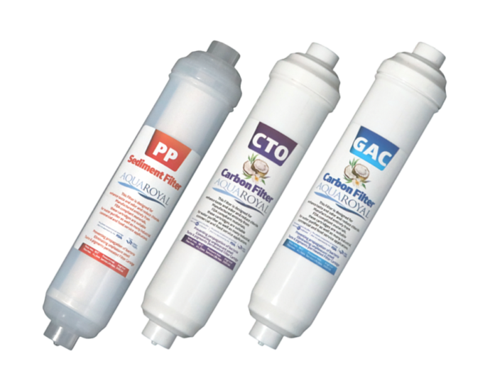 aquaroyal inline üçlü filtre seti